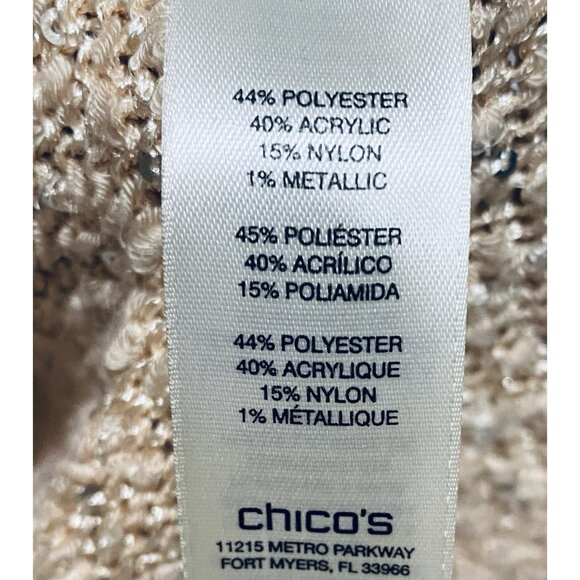 Chicos Sweater Womens Large Pink Sequin Shine Claire Pullover Sparkly Holiday - Picture 5 of 7
